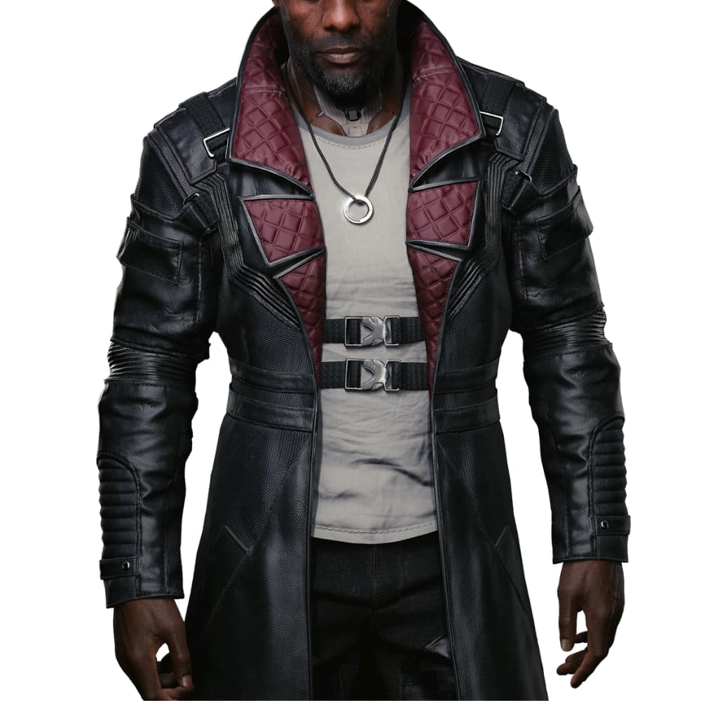 Cyberpunk 2077 Idris Elba Leather Trench Coat