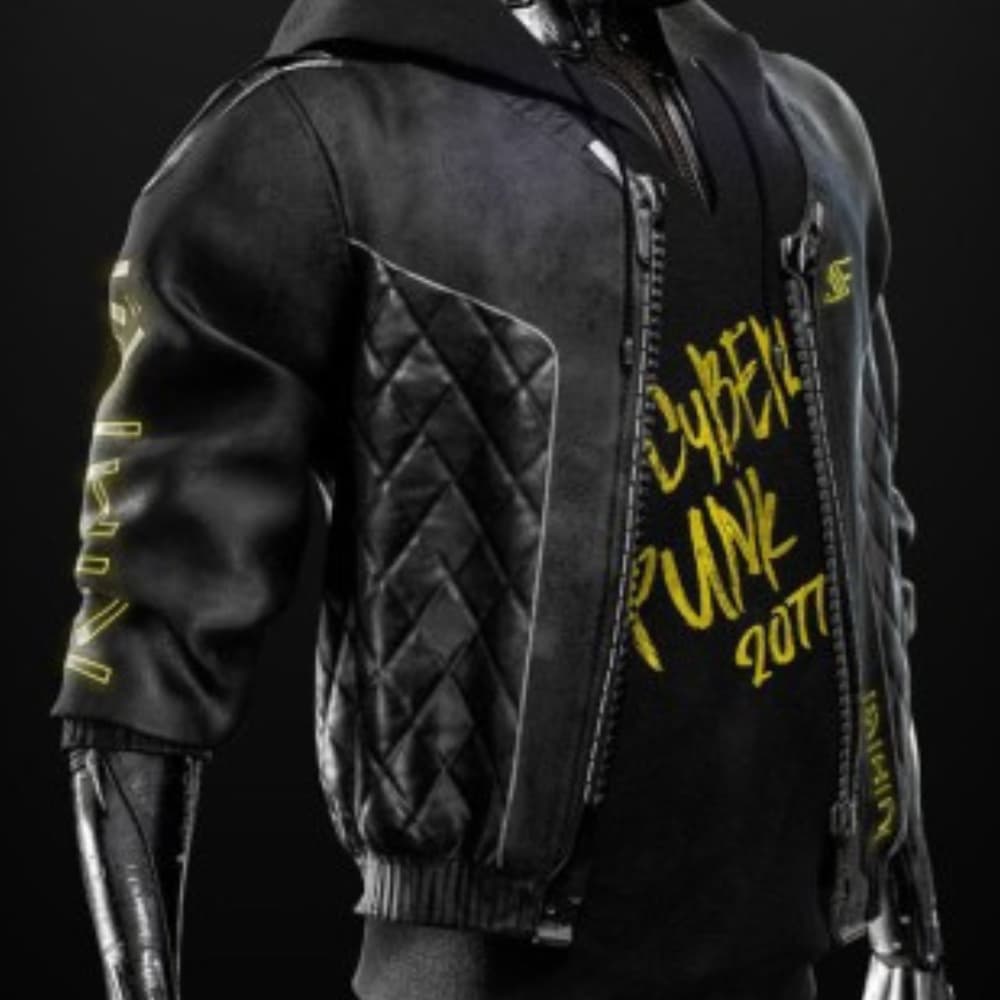 Cyberpunk 2077 Cyborg Black Leather Jacket