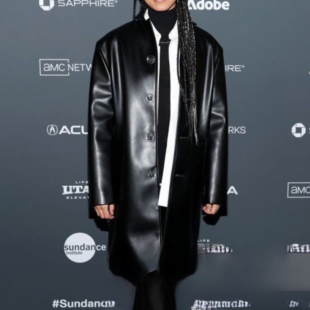 Earth Mama 2023 Savanah Leaf Black Leather Coat