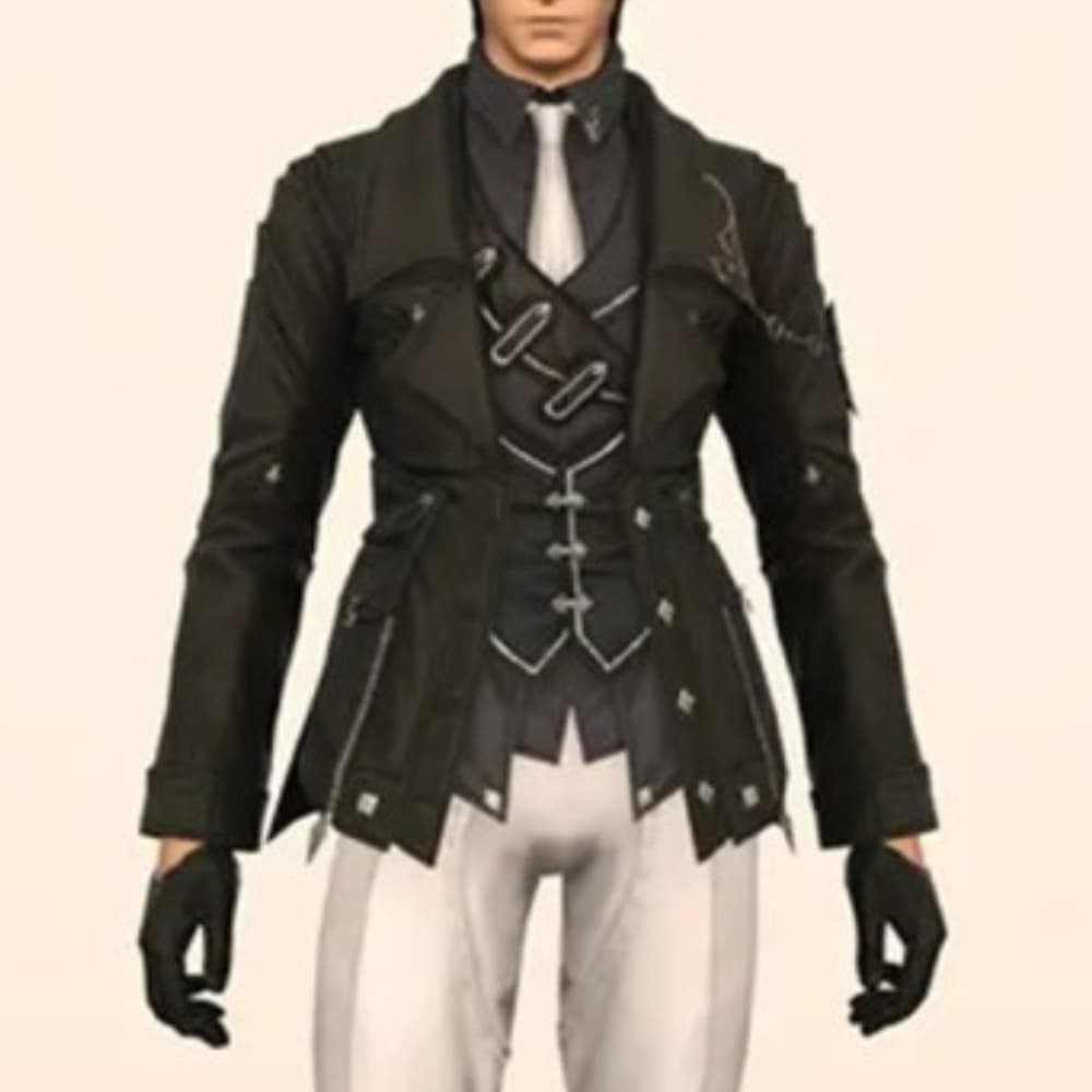 FFXIV Appointed Set Eorzea Black Leather Jacket