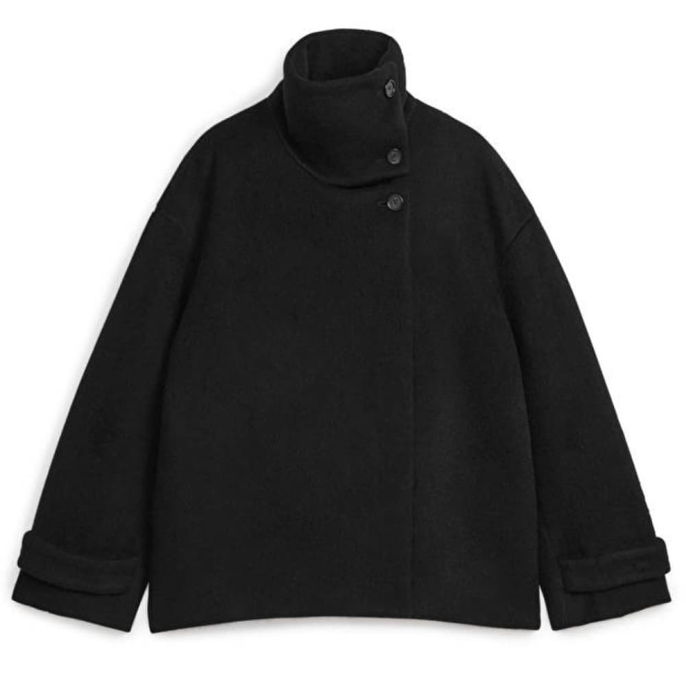 Fuzzy Black Wool Blend Jacket