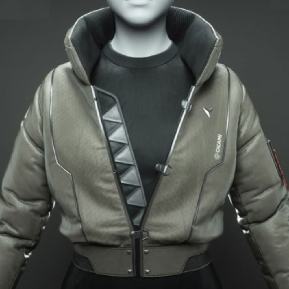 Okami Cyberpunk Bomber Leather Jacket