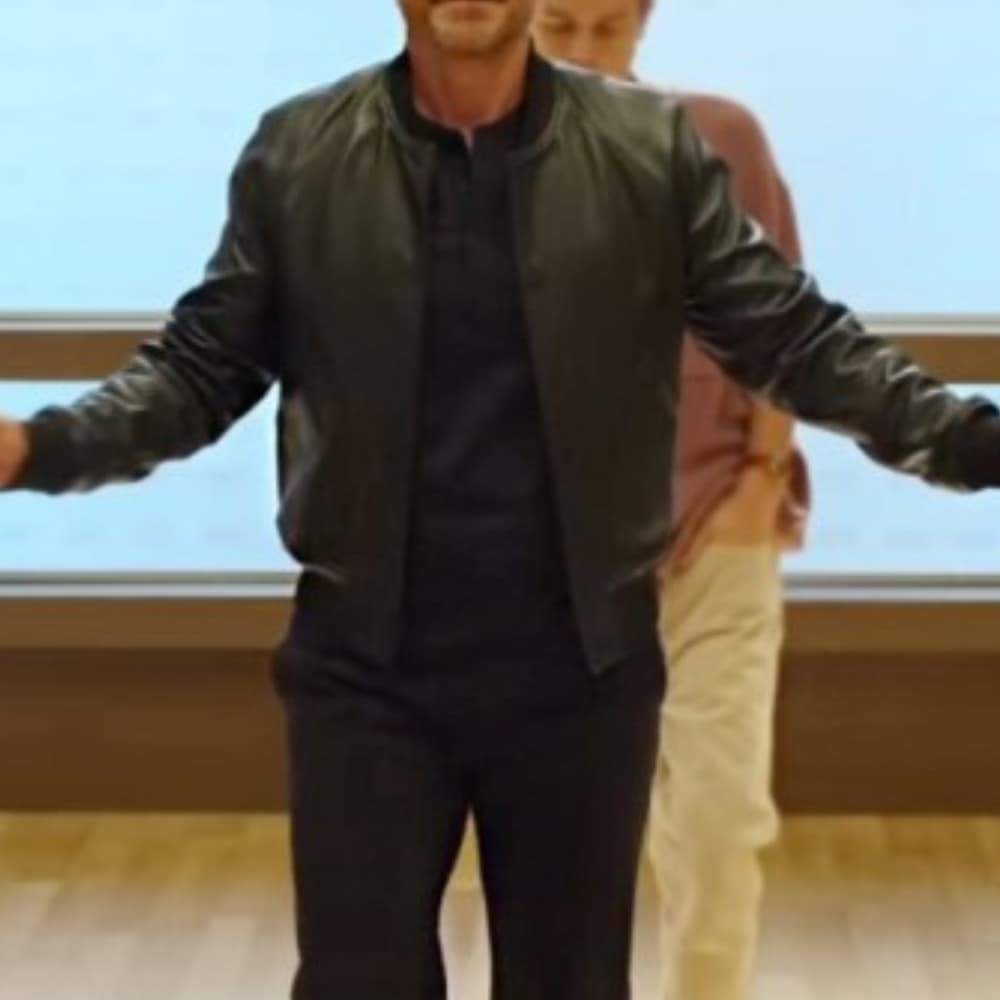Unstable 2023 Rob Lowe Black Leather Bomber Jacket