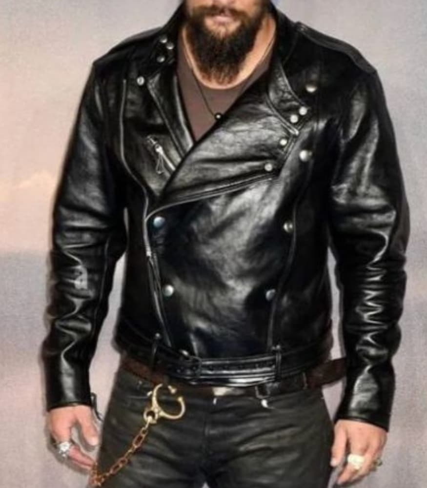 Aquaman and the Lost Kingdom Jason Momoa Black Leather Jacket