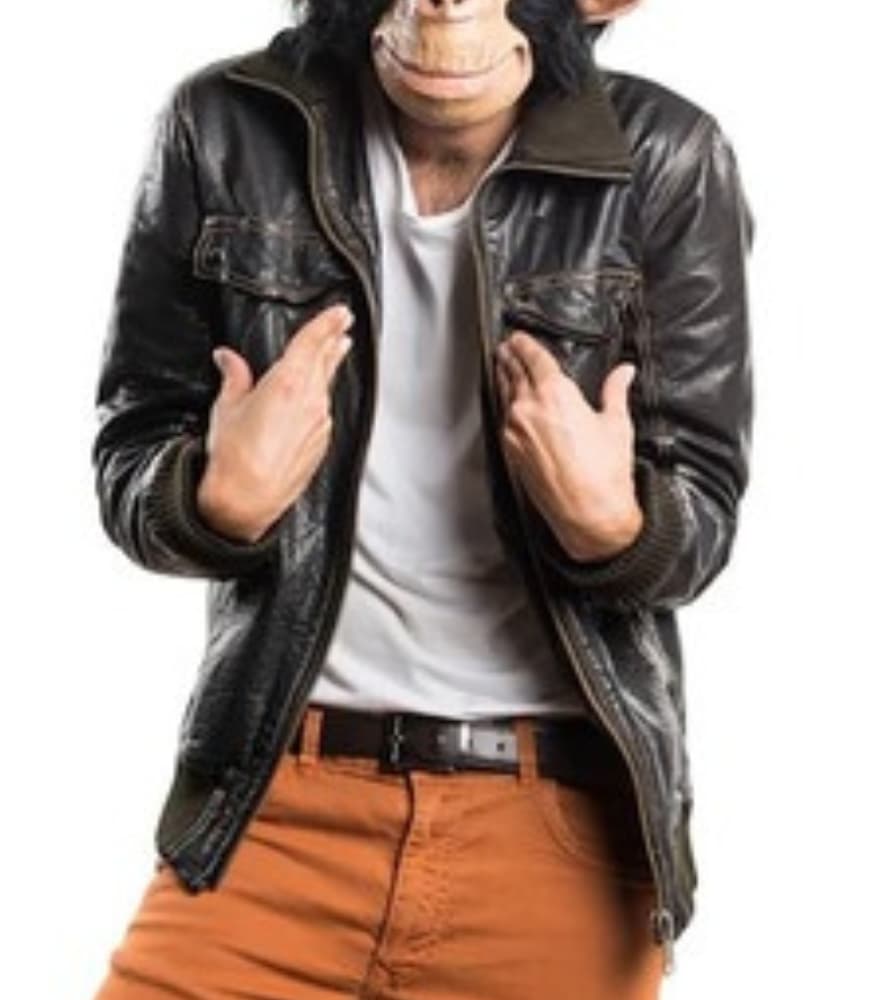 Monkey Man 2024 Brown Leather Jacket