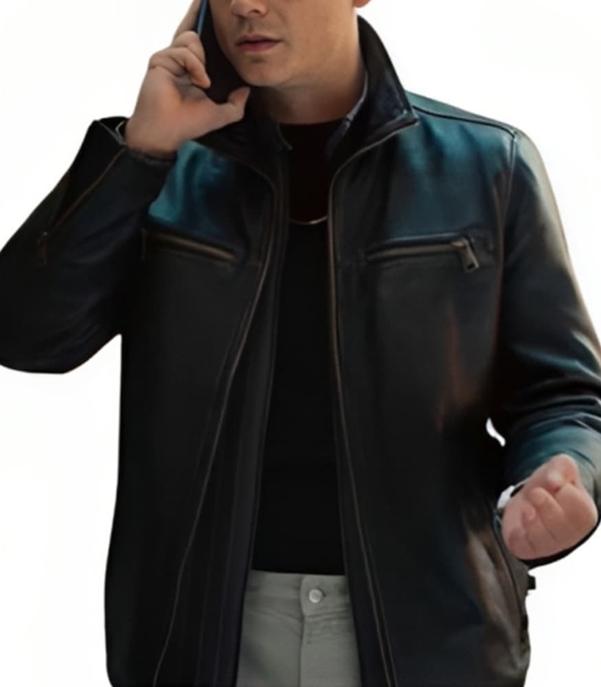 Sixty Minutes 2024 Dennis Mojen (Paul Lehmann) Black Leather Jacket