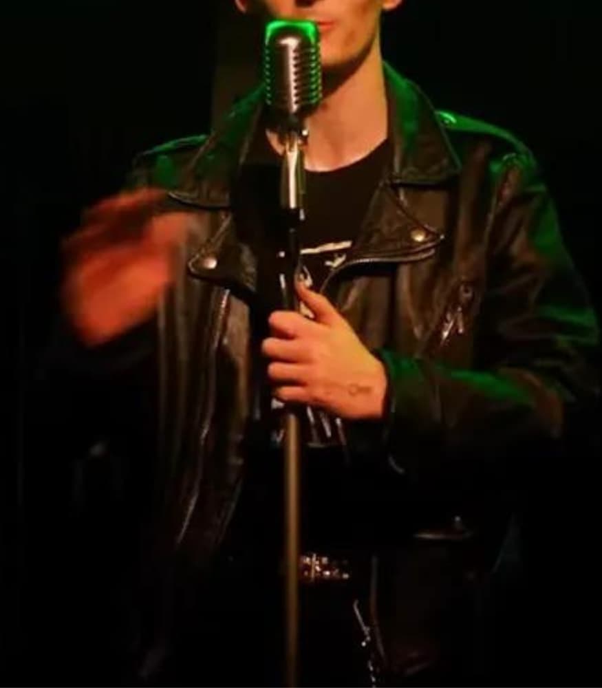 Glitter and Doom Alan Cammish Black Leather Jacket