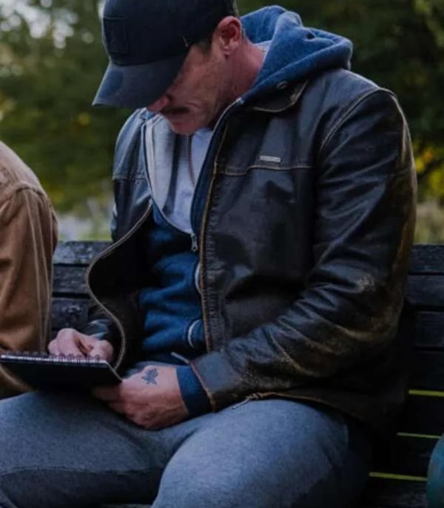 luke-evans-brown-leather-jacket