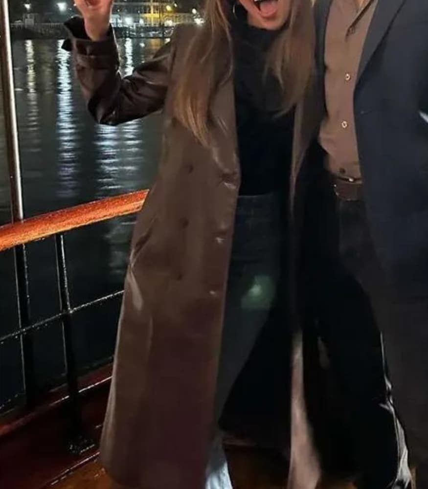 Wild Cards 2024 Max Mitchell Brown Leather Trench Coat