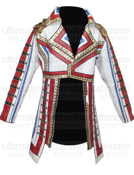 WWE Cody Rhodes White Military Leather Coat