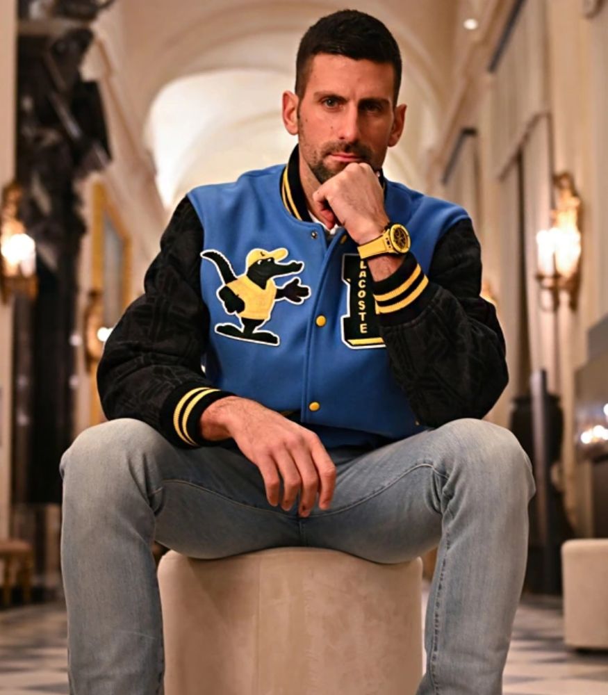 Novak Djokovic Lacoste Wool Varsity Jacket