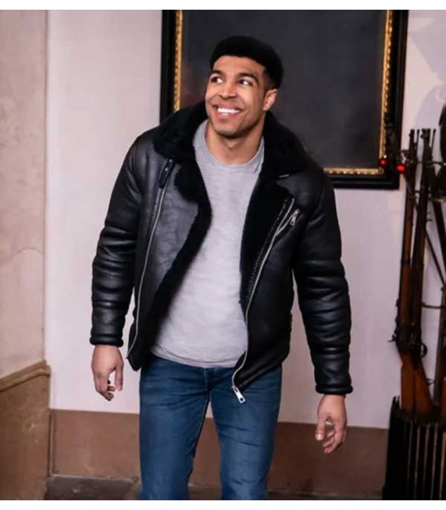 12 Dates of Christmas Chad Savage Black Leather Jacket