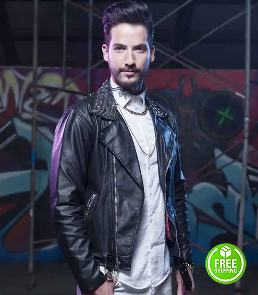 THE QUEEN OF FLOW CARLOS TORRES (CHARLY FLOW) BLACK LEATHER JACKET