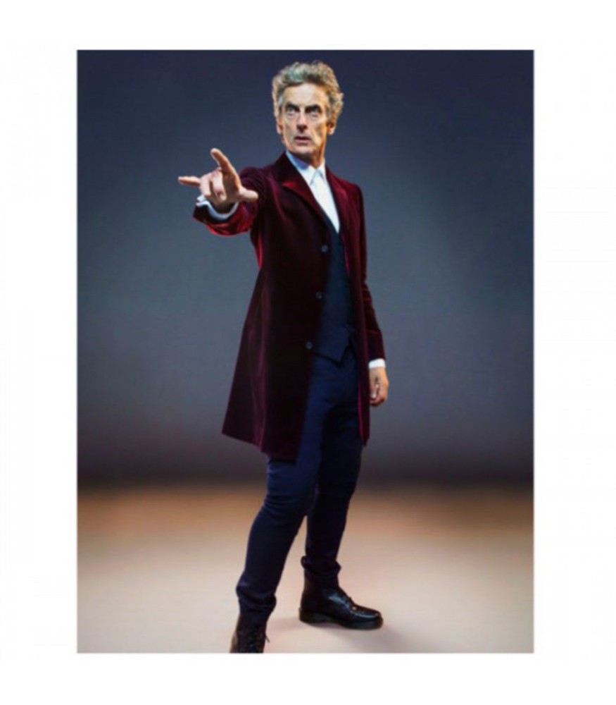 Doctor Who S9 Peter Capaldi (Twelfth Doctor) Velvet Maroon Coat