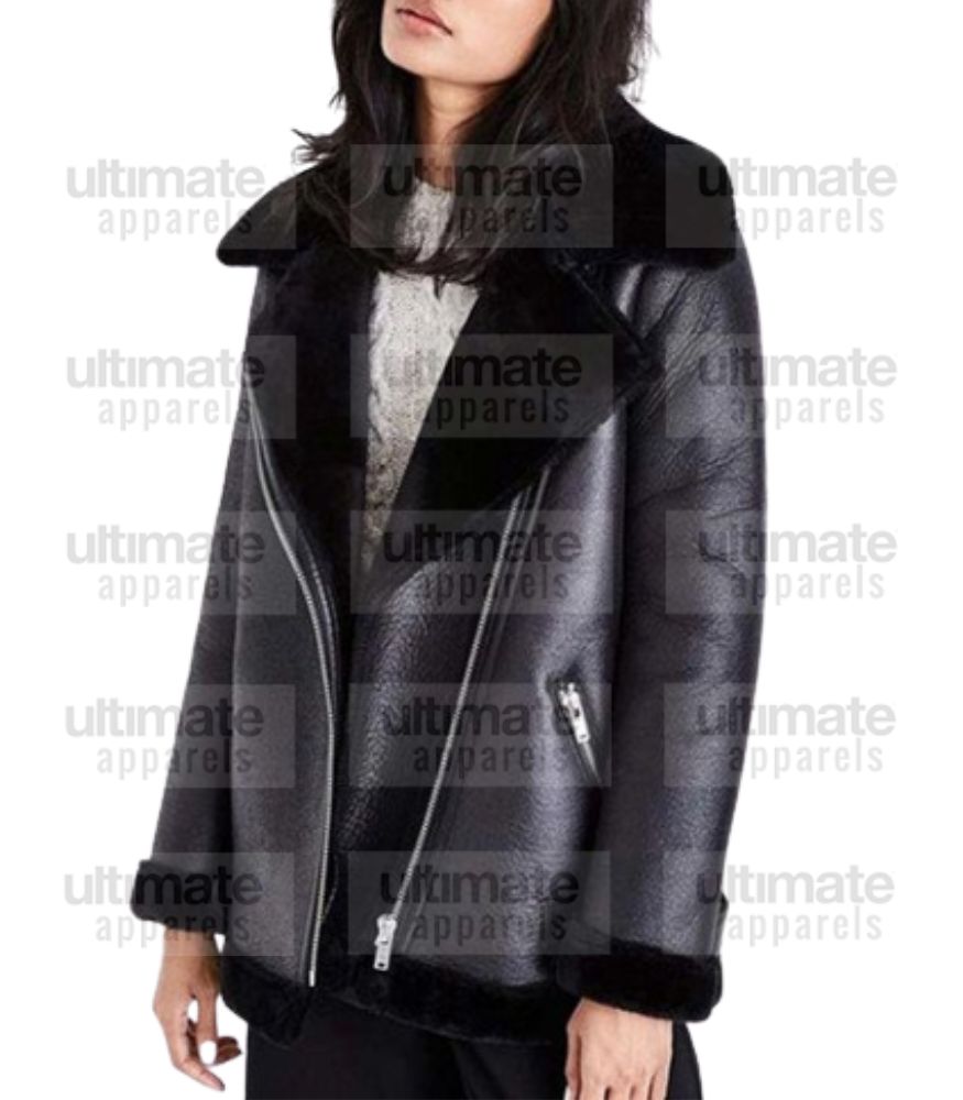 Army of Thieves Nathalie Emmanuel (Gwendoline Starr) Shearling Jacket