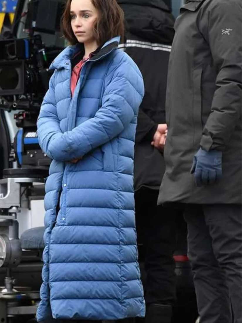 Secret Invasion 2023 Emilia Clarke (G'iah) Blue Puffer Coat