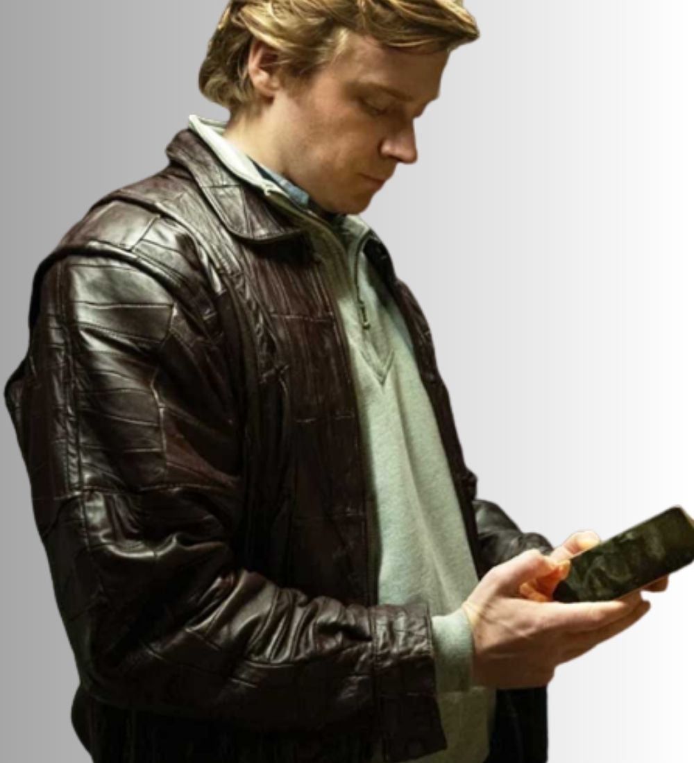 The Gold 2023 Jack Lowden (Kenneth Noye) Brown Leather Jacket