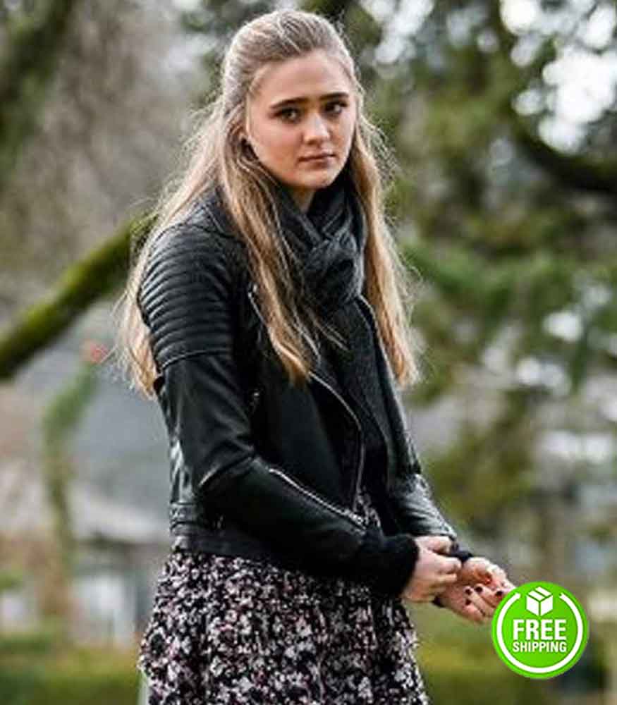 A MILLION LITTLE THINGS LIZZY GREENE (SOPHIE DIXON) BLACK LEATHER JACKET