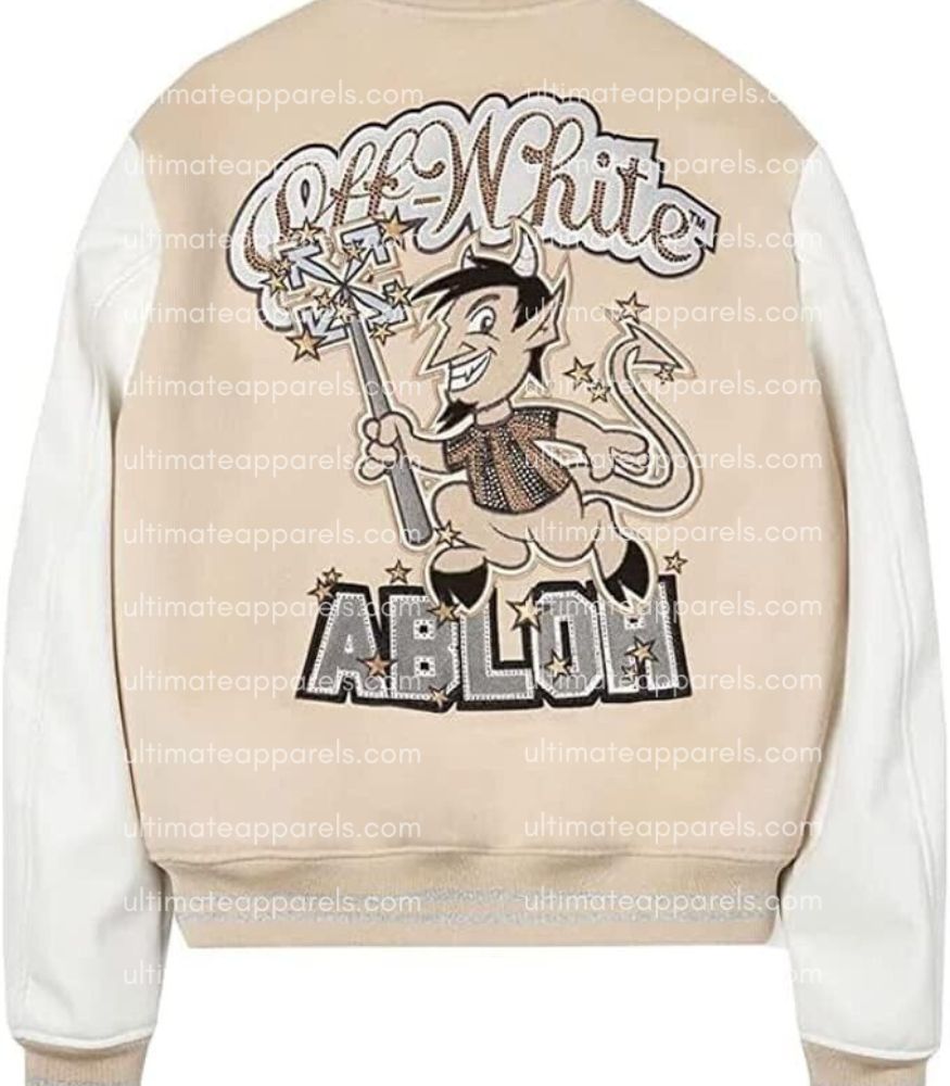 Men AC Milan Off White Bomber Jacket