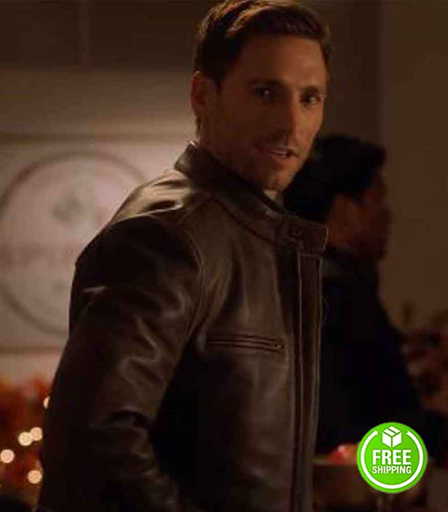SWEET AUTUMN ANDREW W. WALKER (DEX WALTERS) BROWN LEATHER JACKET