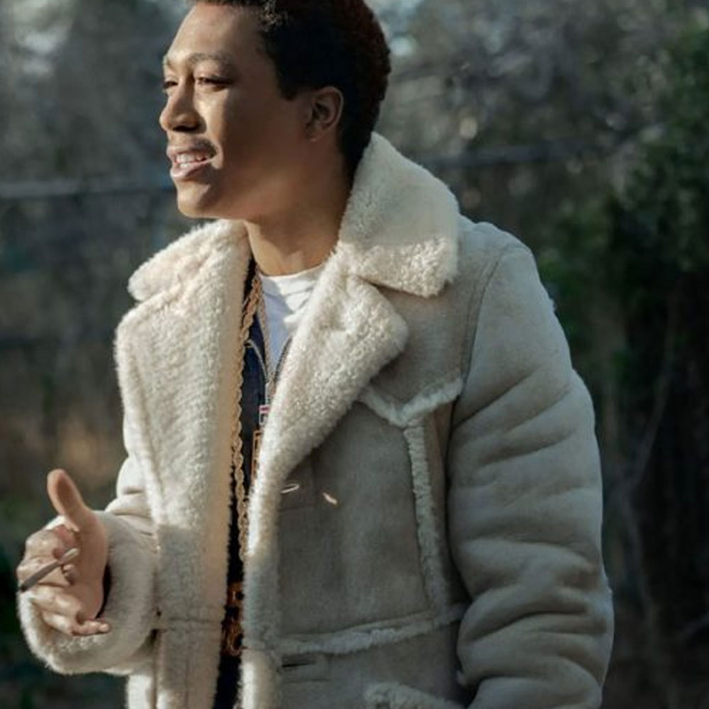 Black Mafia Family Meech Fur Suede Leather Coat
