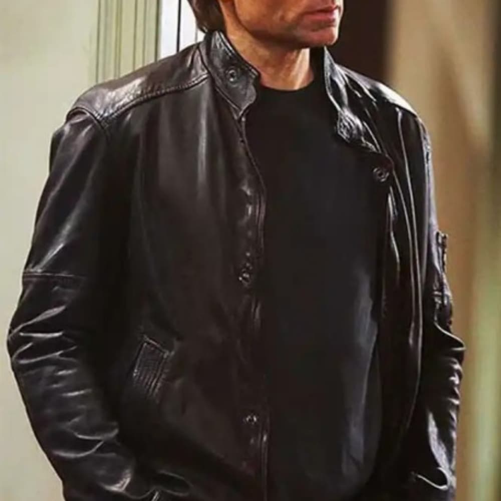 Brad Pitt Fight Club Black Leather Jacket