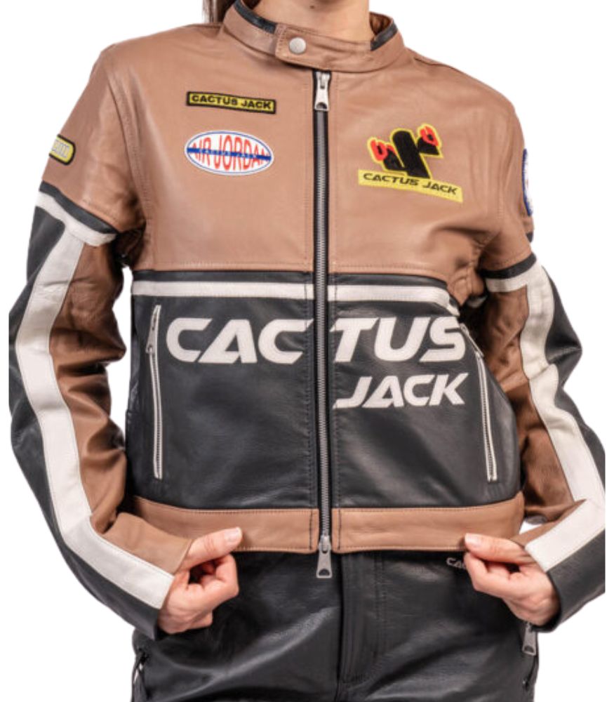 Cactus Jack Brown Leather Jacket