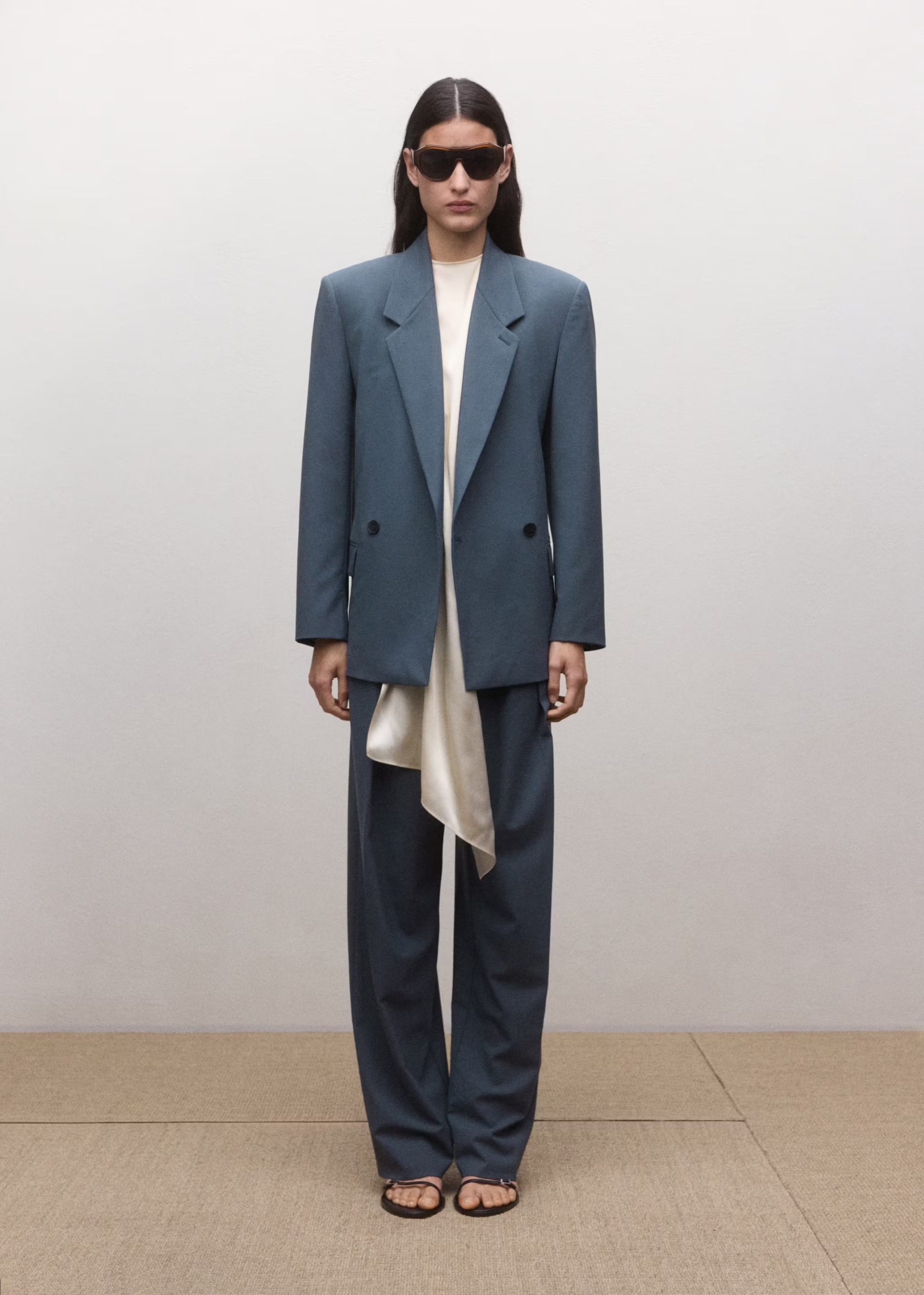 Wool-blend suit blazer