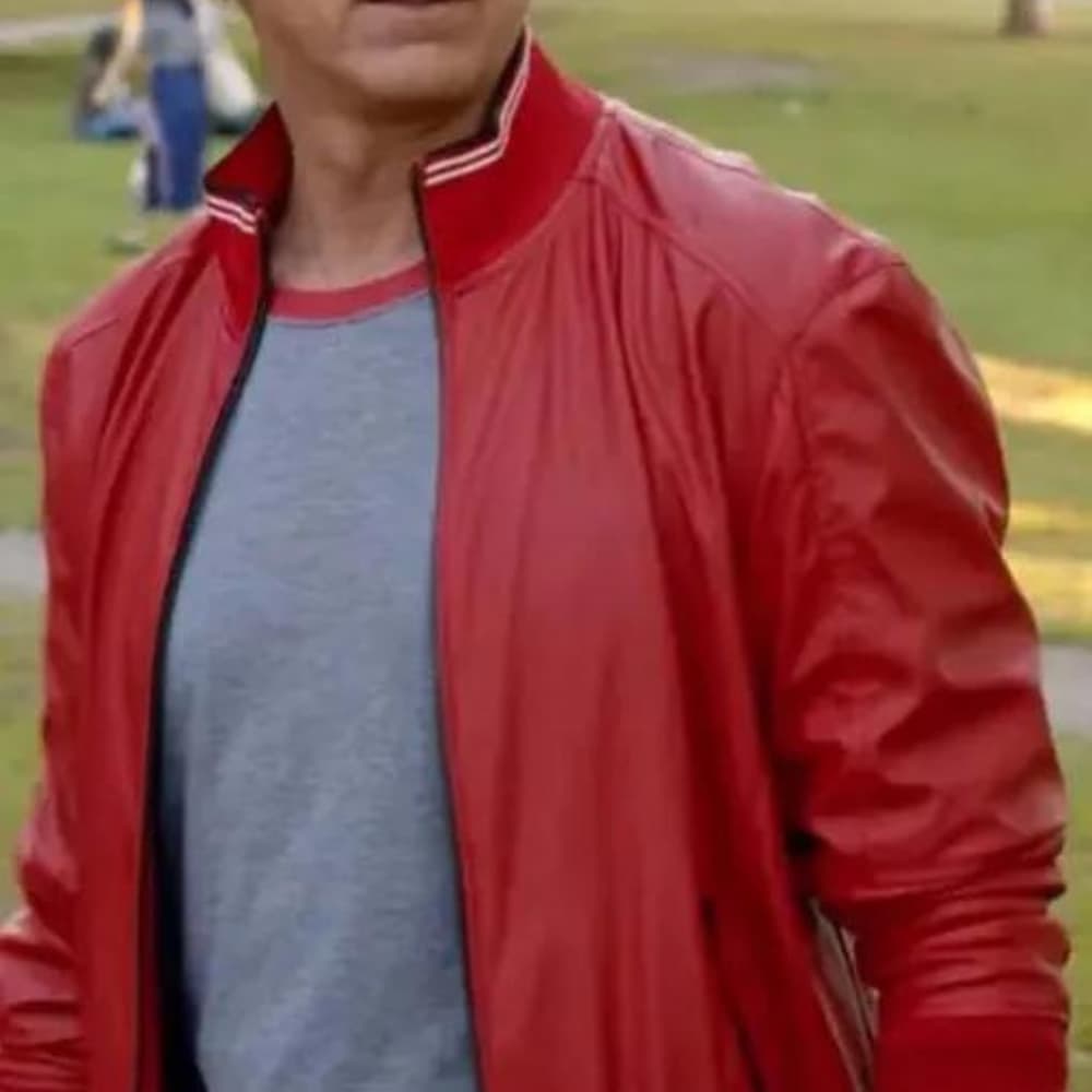 Cobra Kai William Zabka Red Leather Bomber Jacket