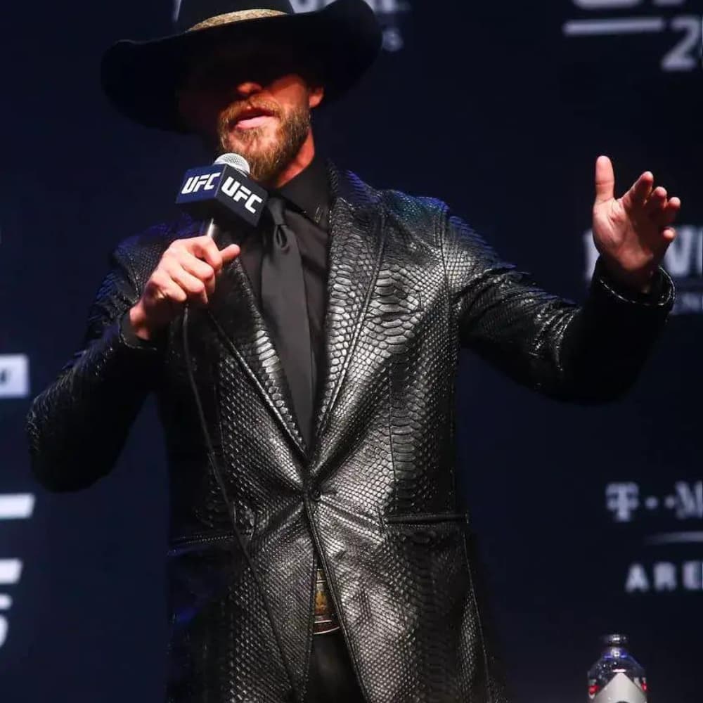 Donald Cerrone Python Black Leather Coat