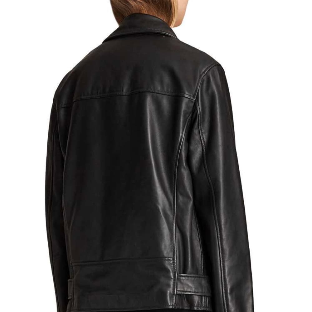 Emily In Paris Camille Black Biker Leather Jacket