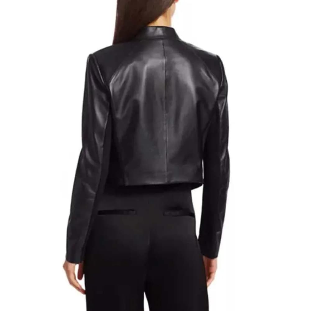Emily in Paris Lily Collins (Emily Cooper) Black Leather Jacket