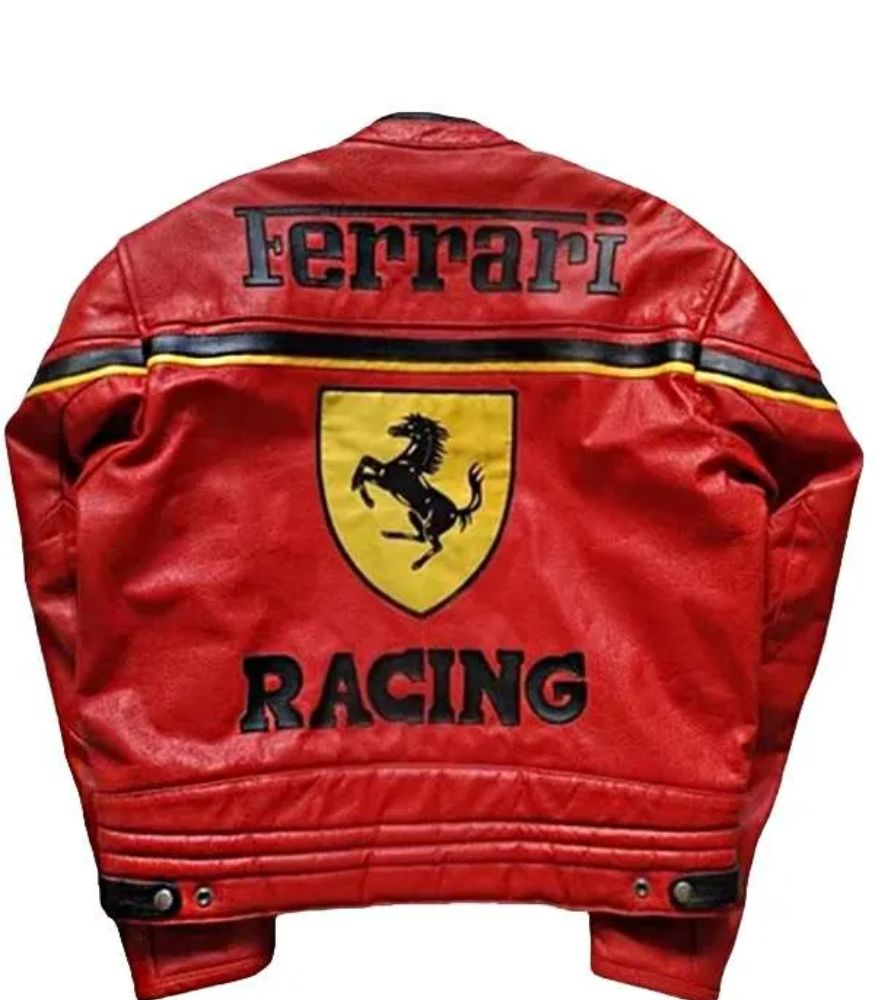 Ferrari F1 Red Racing Leather Jacket