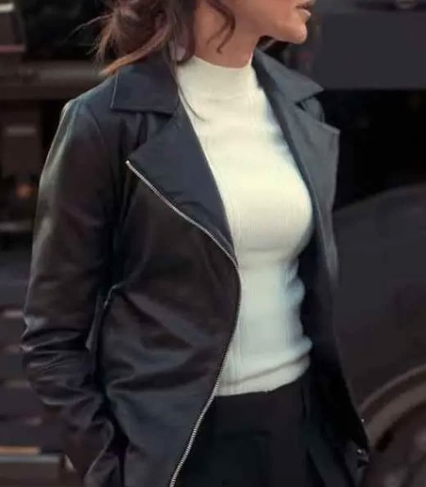 Fool Me Once 2024 Michelle Keegan Black Biker Leather Jacket