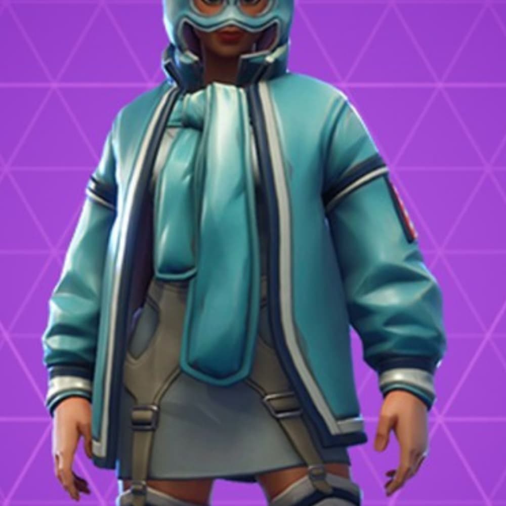 Fortnite Flapjackie Blue Leather Jacket