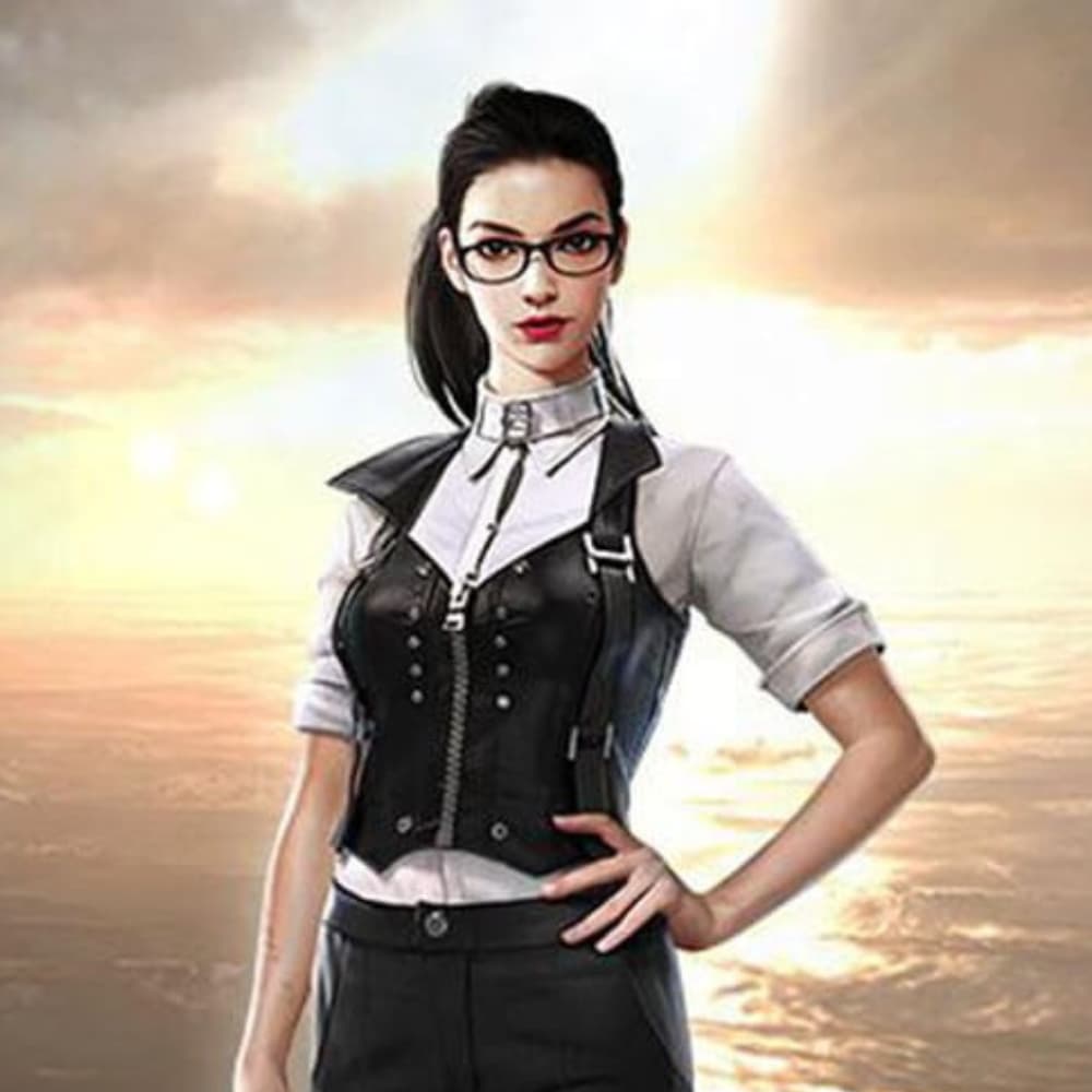 Free Fire Battleground Nikita Garena Black Leather Vest