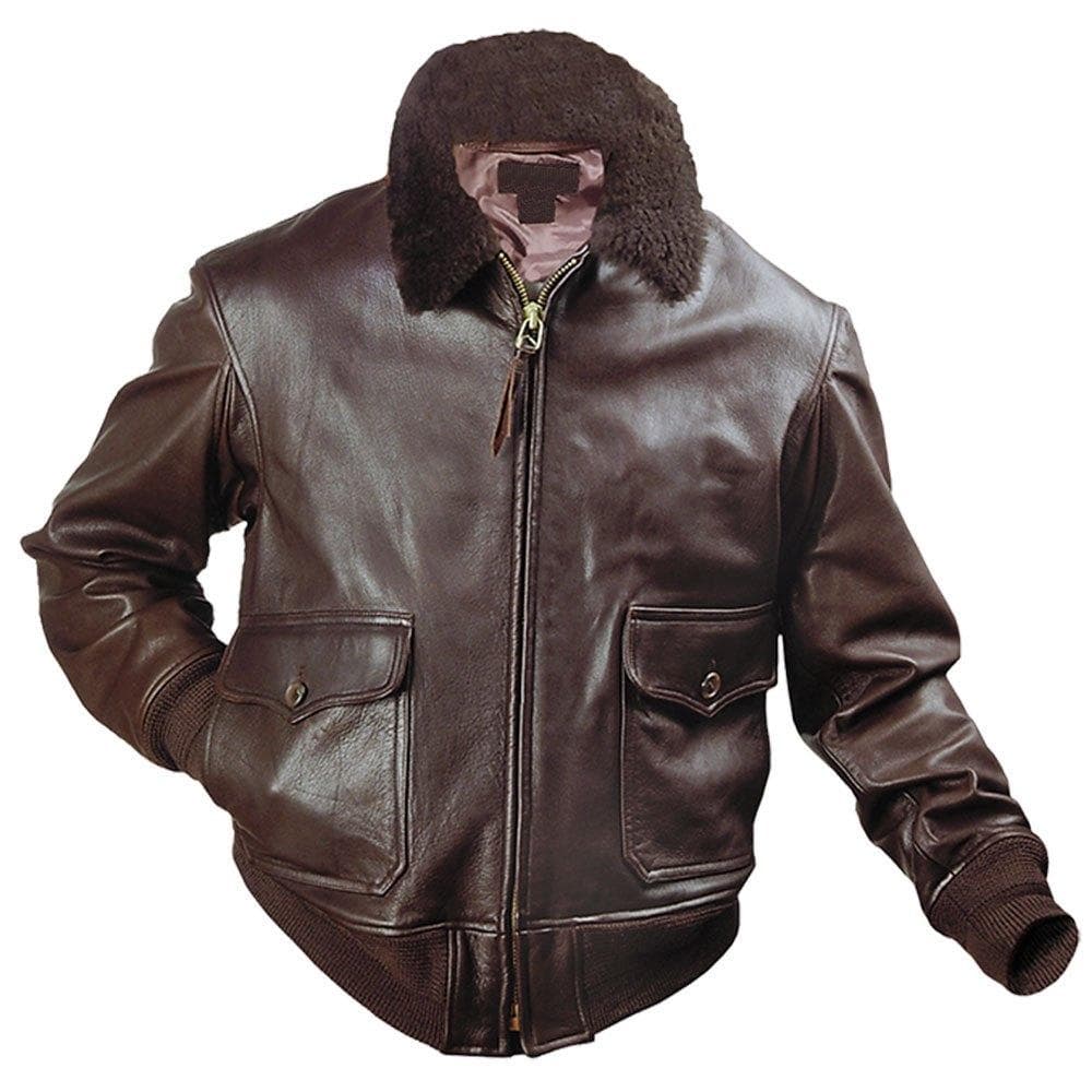 Men's G1 US Naval Flight Bomber Brown Leather Jacket