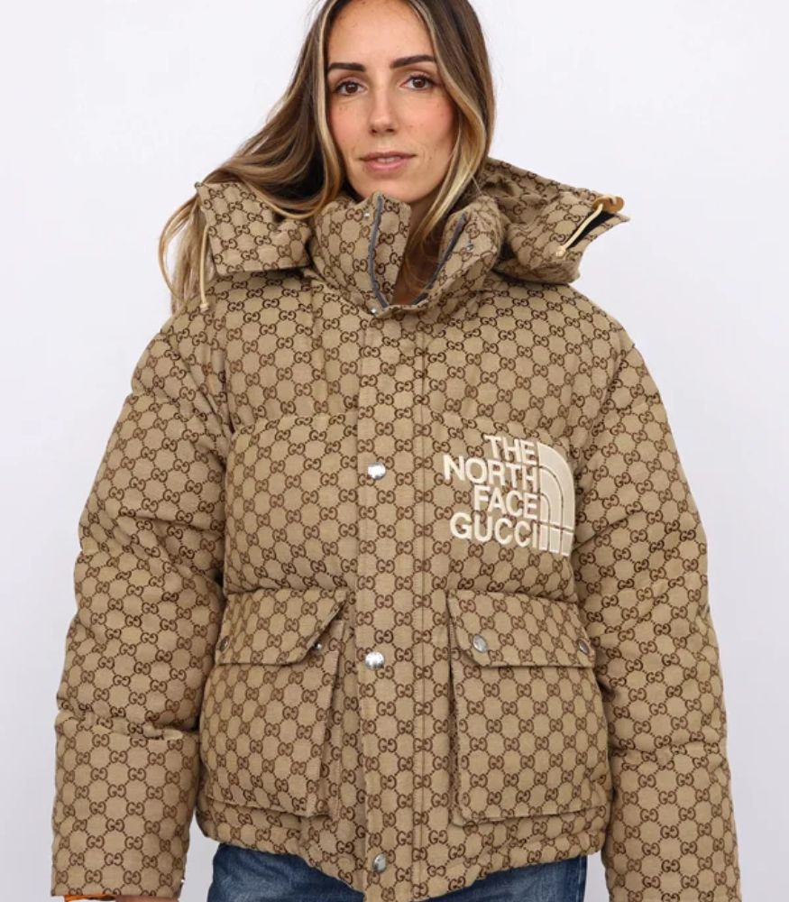 The North Face Gucci Brown Puffer Jacket