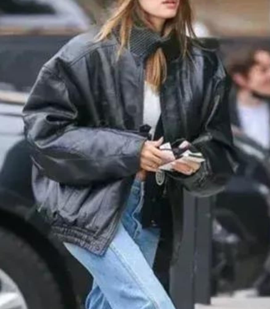 Hailey Bieber Leather Jacket