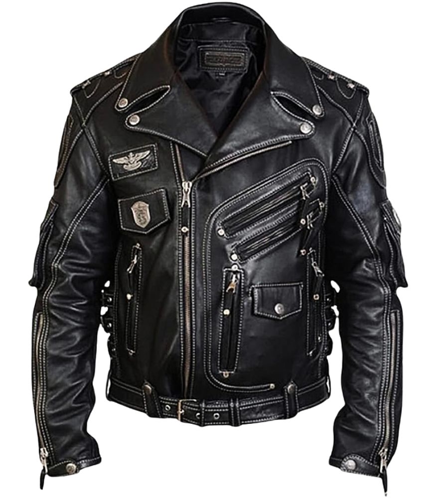 Men's Heavyweight Cowhide Biker Leather Jacket
