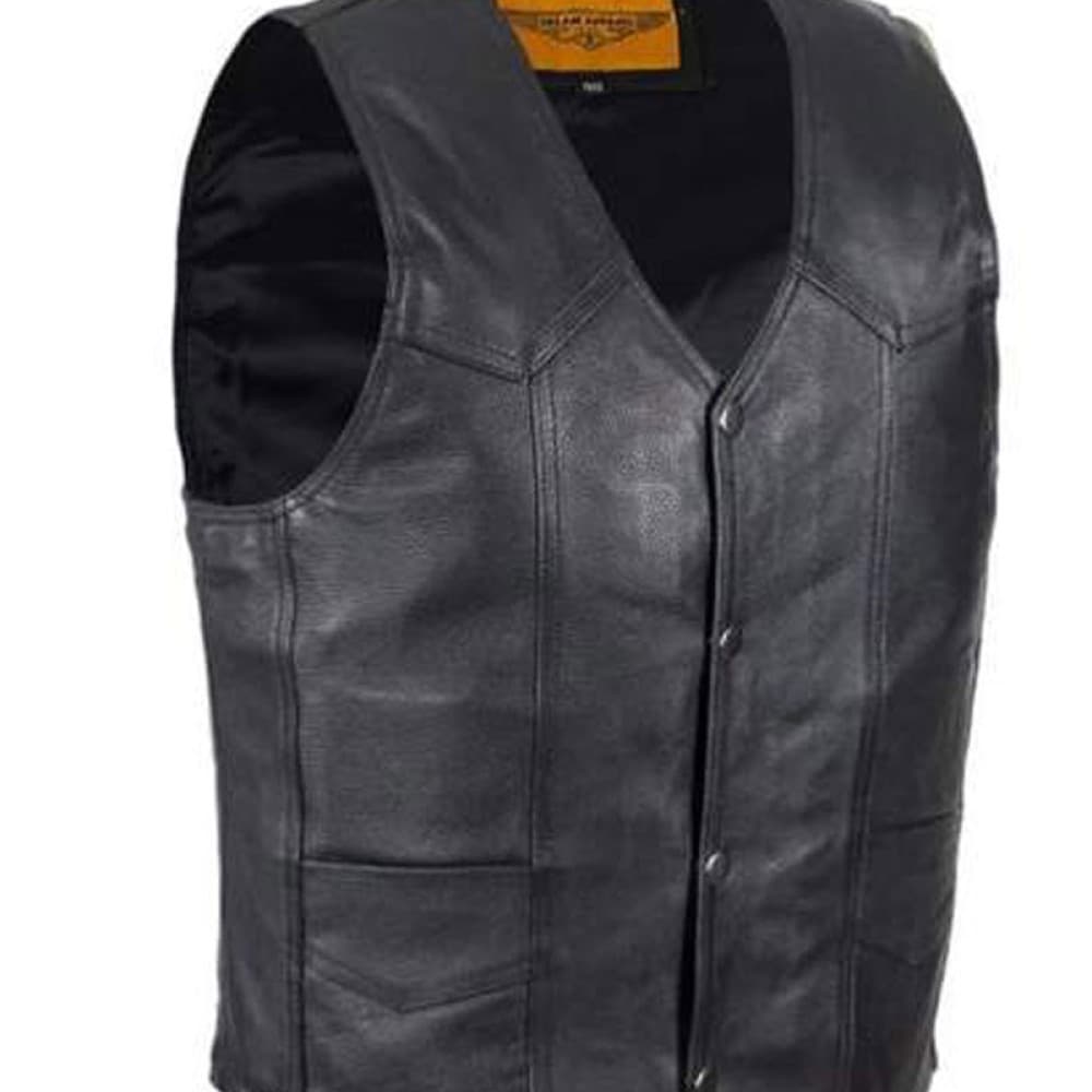 Men's Hells Angels California Biker Black Leather Vest