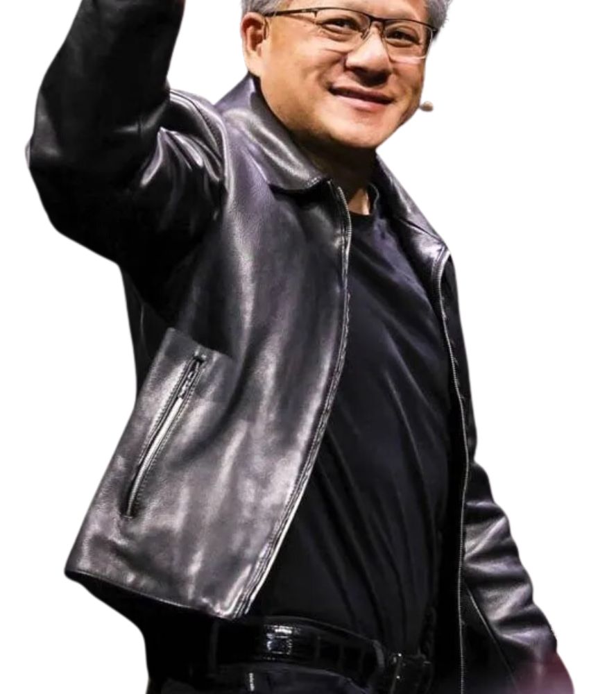Jensen Huang Nvidia President Black Leather Jacket