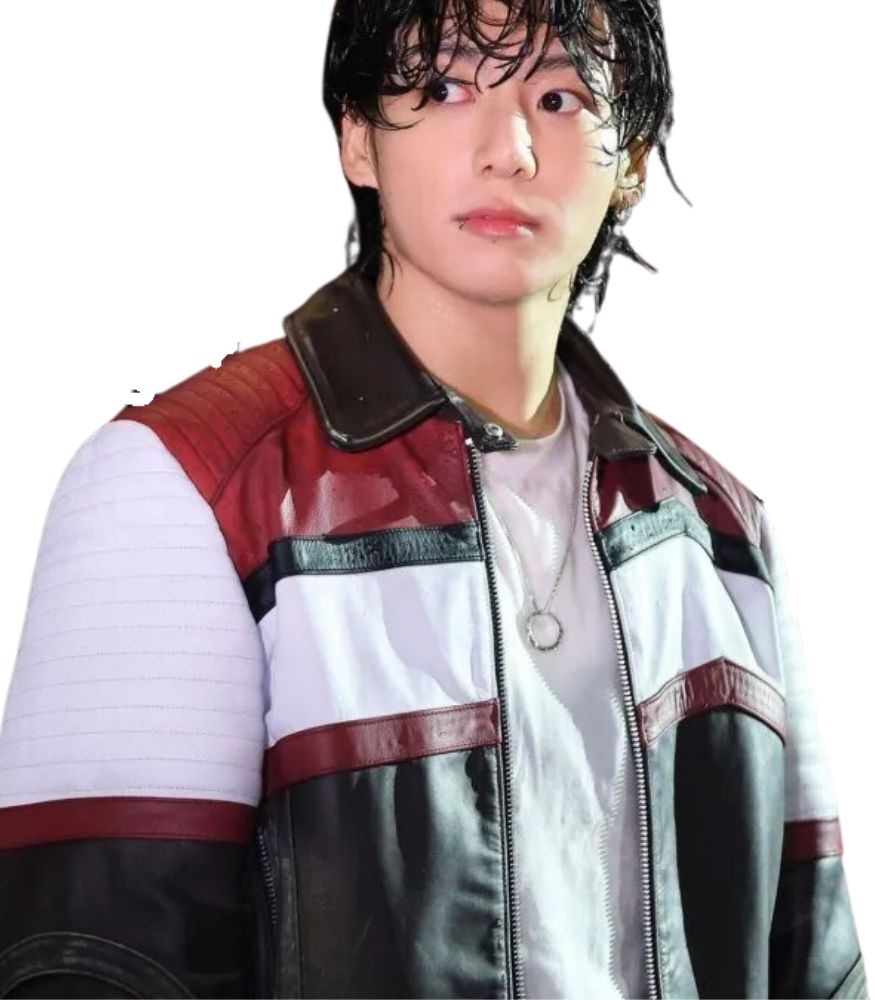 Seven Jungkook Multi Color Leather Jacket