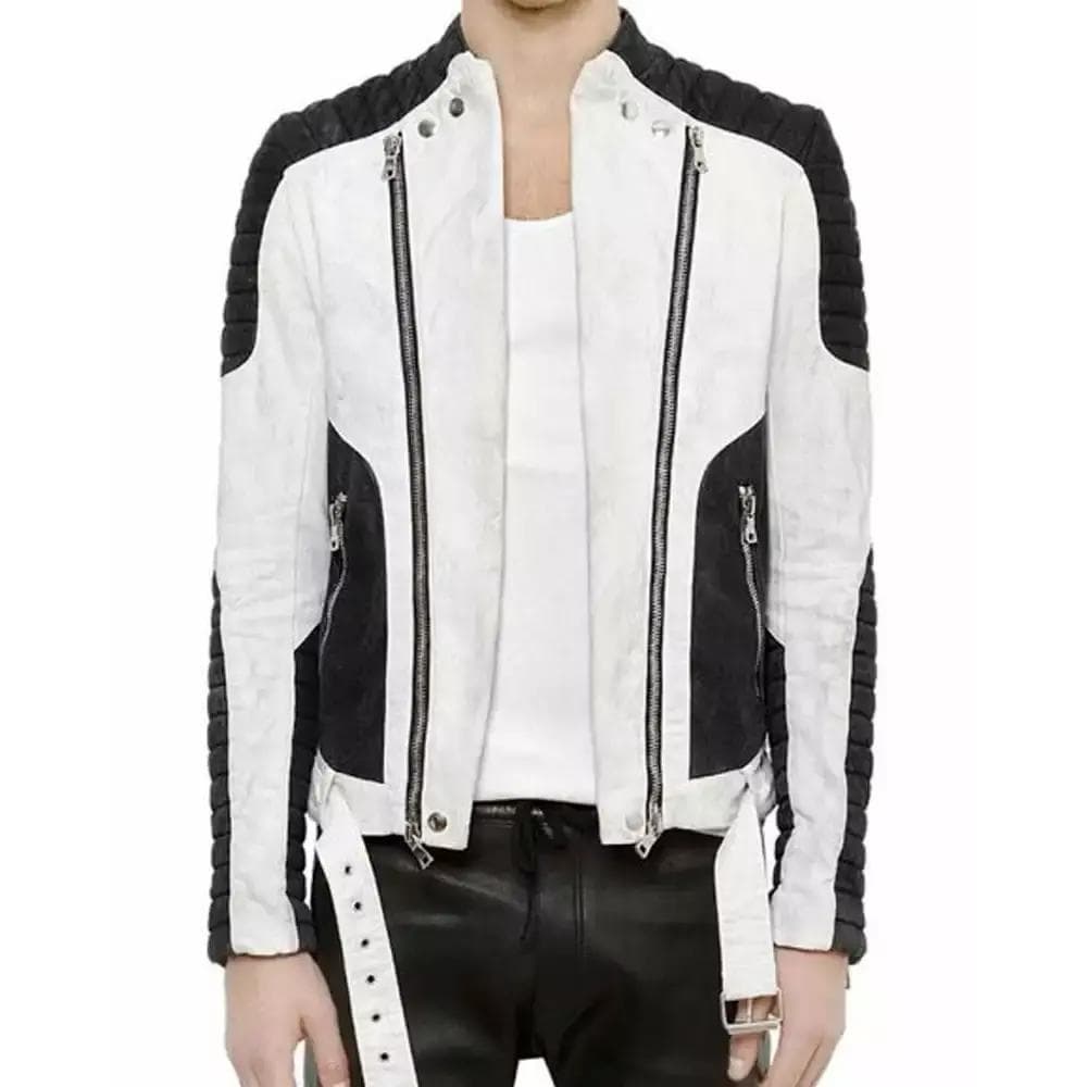 Justin Bieber Omnia Nightclub White Leather Jacket