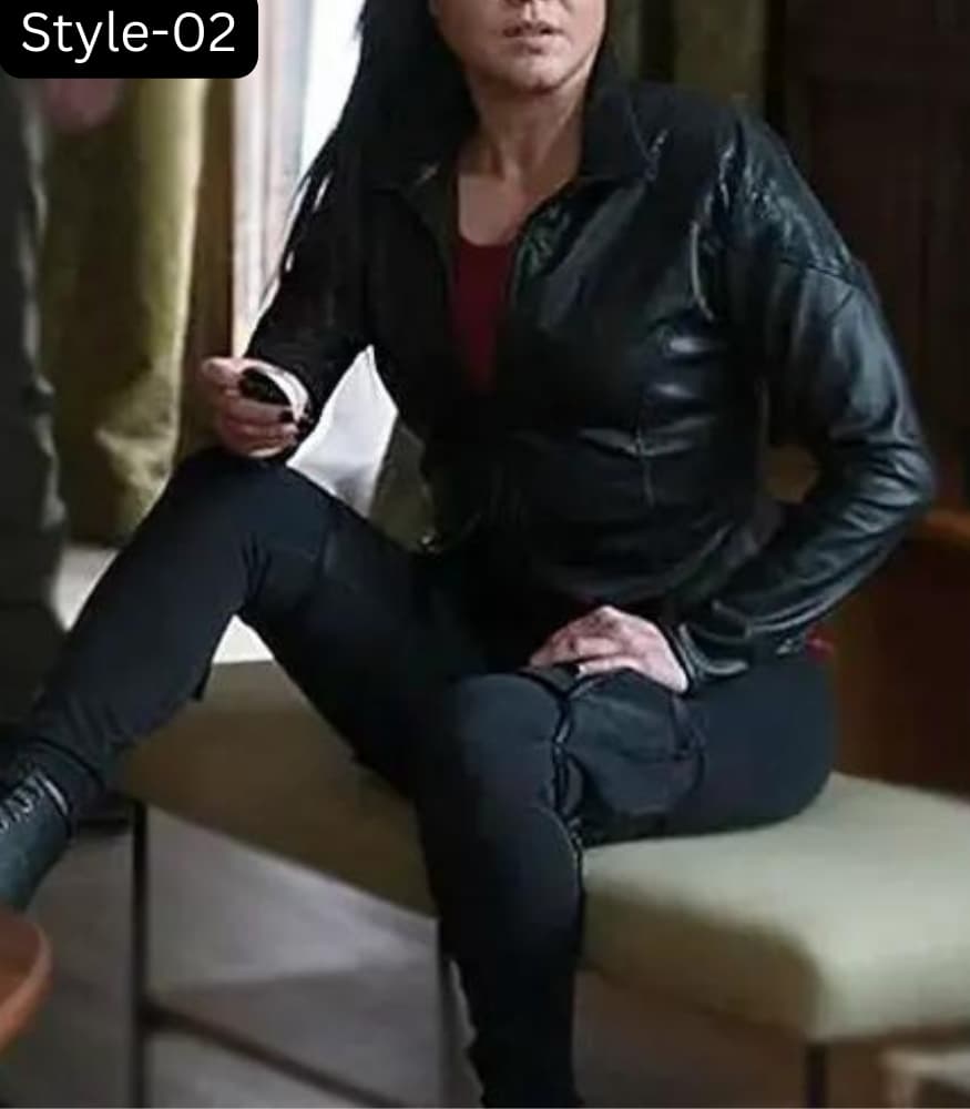 King of Killers 2023 Marie Avgeropoulos Black Leather Jacket