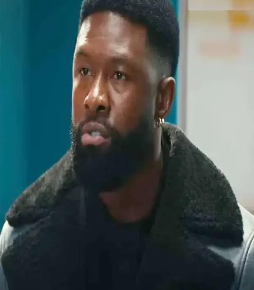 Trevante Rhodes Mea Culpa 2024 Black Leather Trench Coat