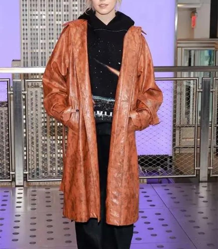 Mean Girls 2024 Regina George Brown Leather Trench Coat
