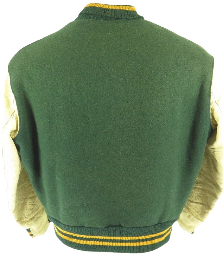 Mens 46 Cal Poly University Leather Letterman Varsity Jacket