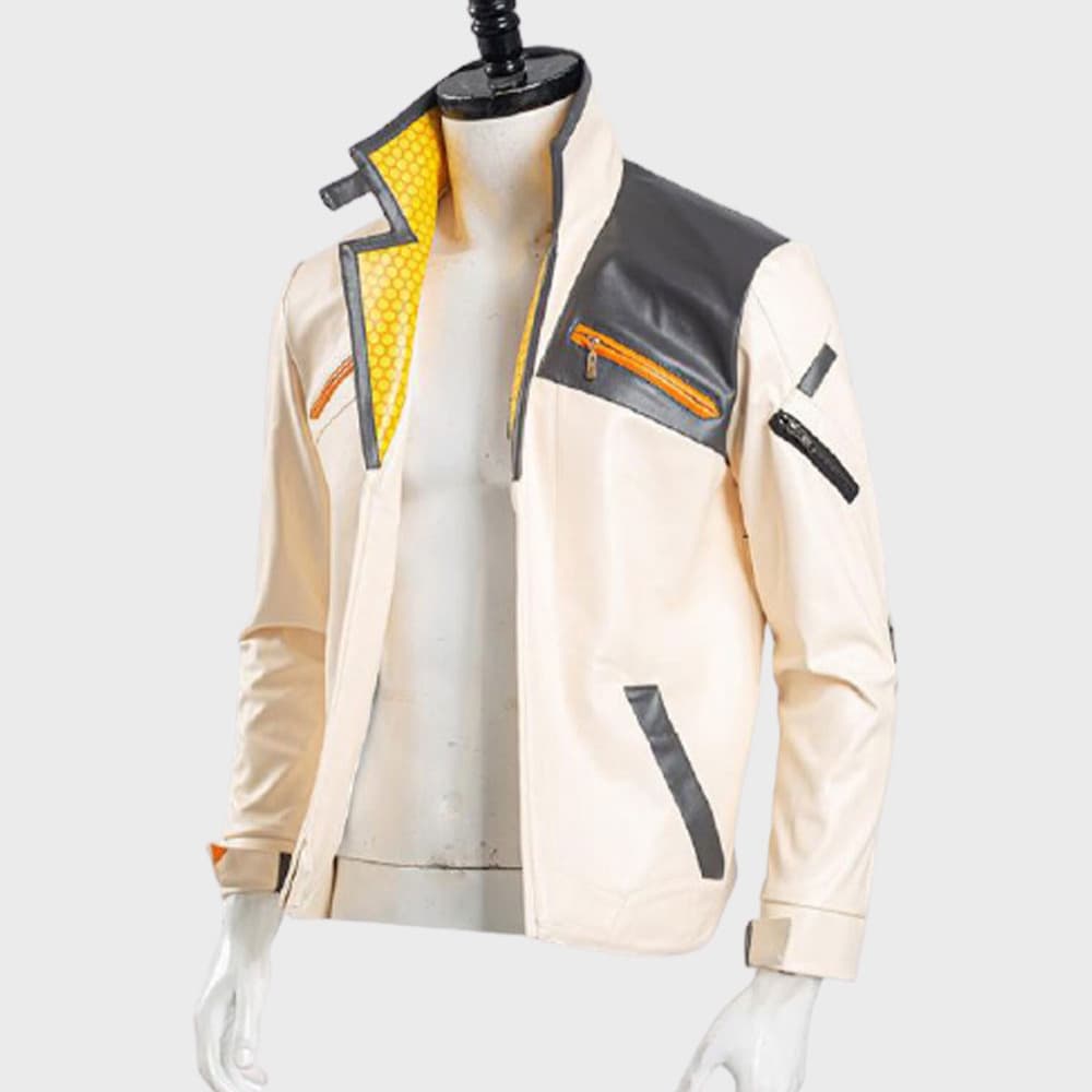 Phoenix Fiery Valorant White Leather Jacket