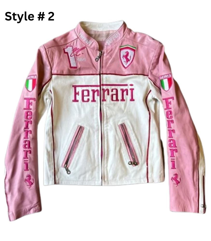 Ferrari Pink Racing Leather Jacket